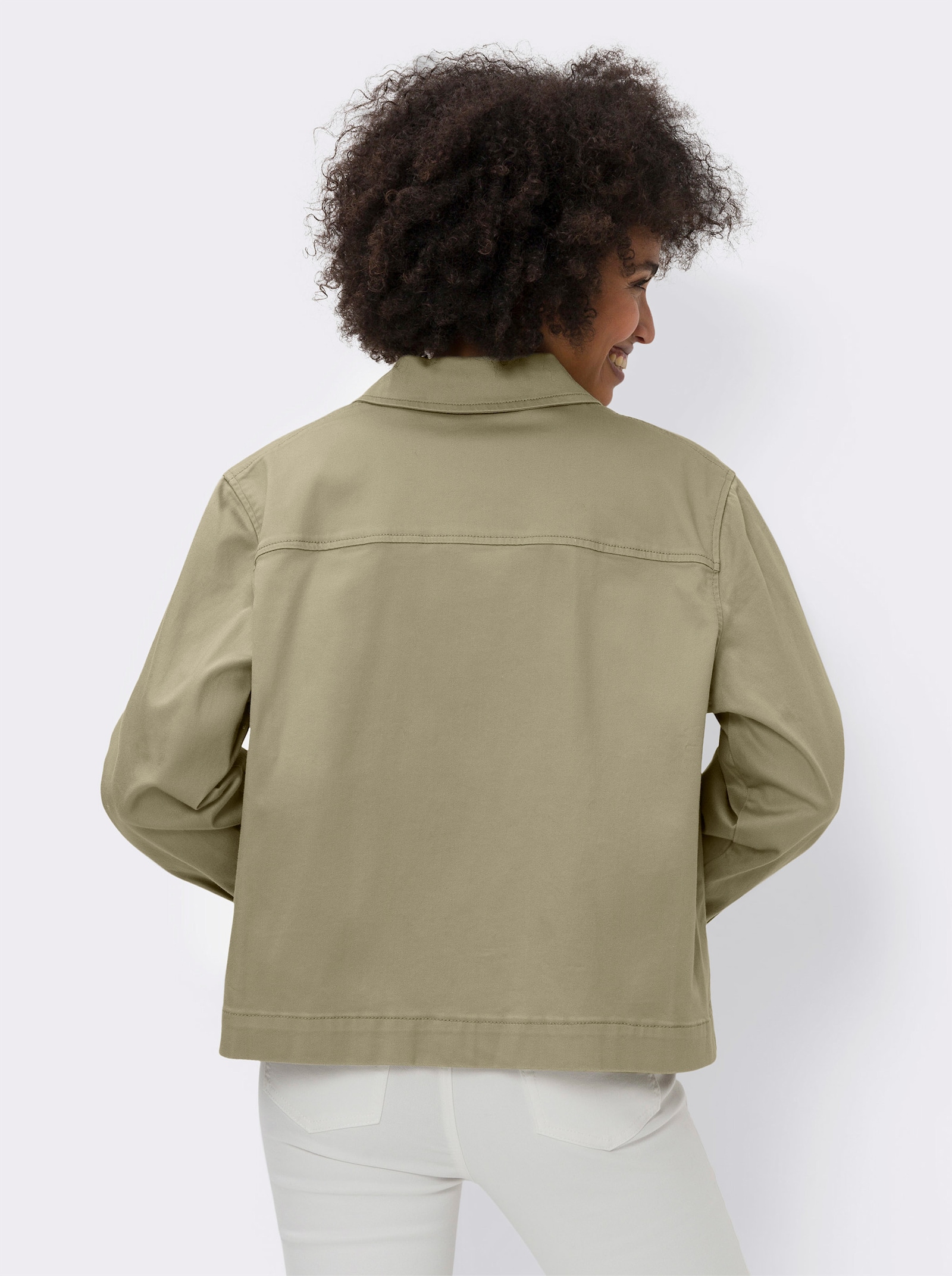 heine Blousonjacke mit Hornimitat-Knöpfen - schlamm