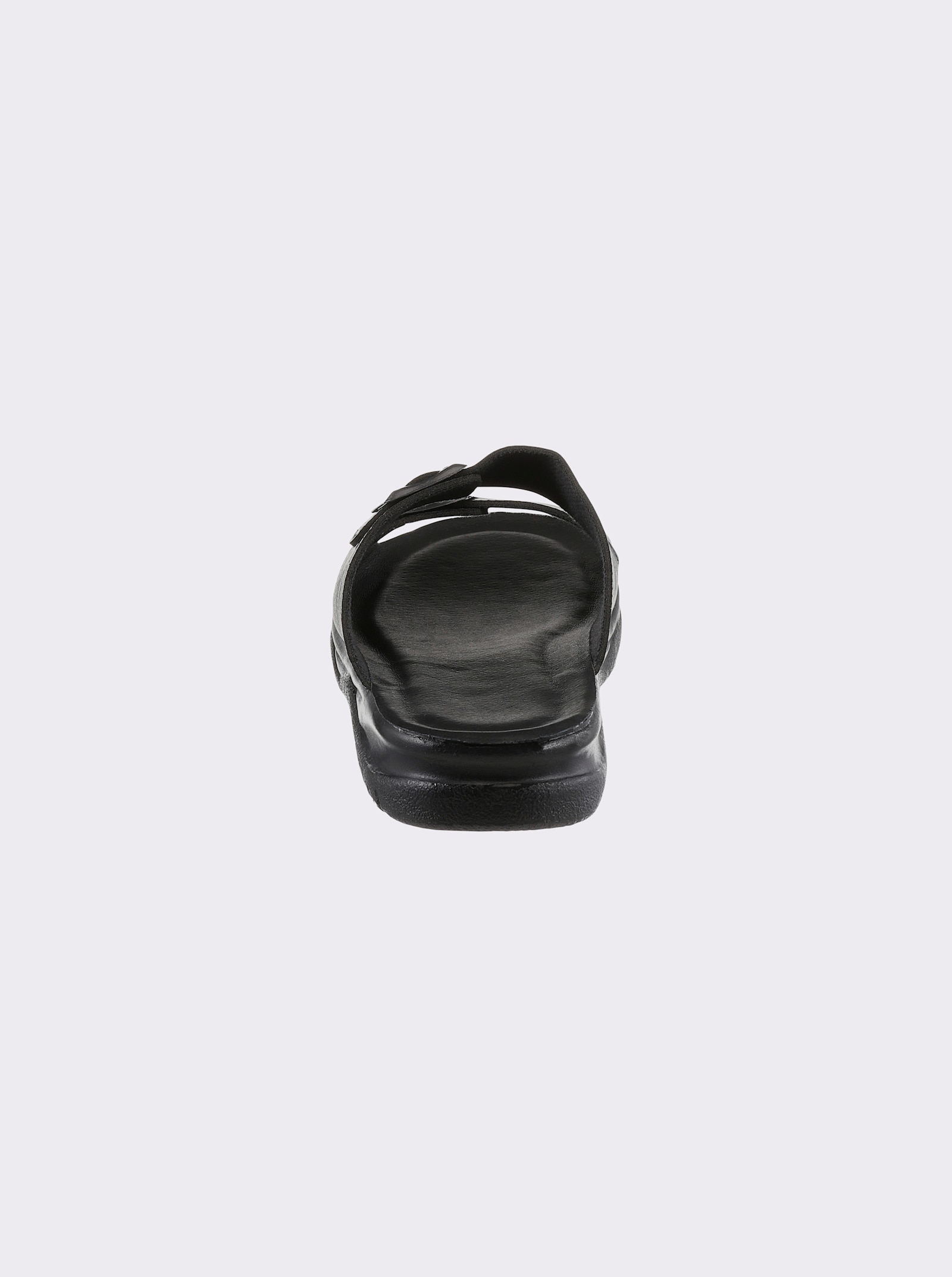 airsoft modern+ Pantolette aus Lederimitat, weich gepolstert - schwarz