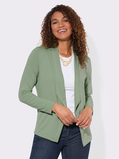 Shirtjacke mit Schalkragen - eucalyptus