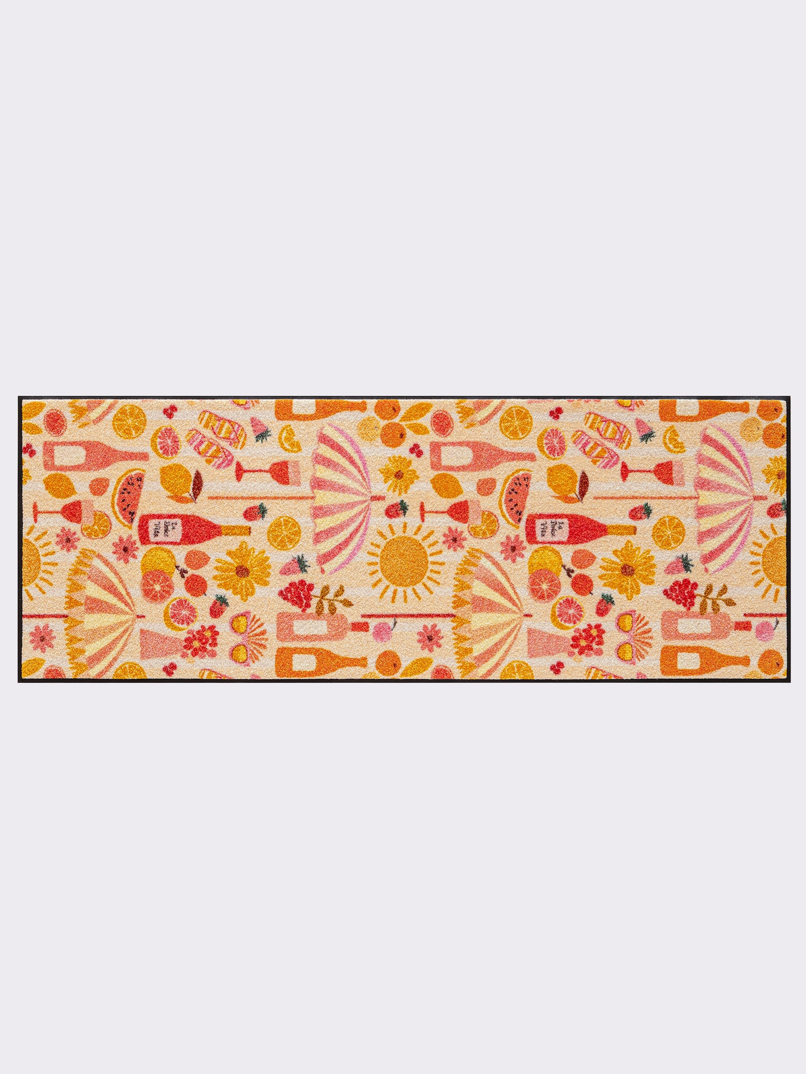 wash+dry by Kleen-Tex Fußmatte mit Urlaubs-Motiven - apricot-flamingo-gemustert