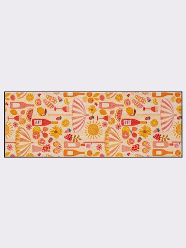 wash+dry by Kleen-Tex Fußmatte mit Urlaubs-Motiven - apricot-flamingo-gemustert