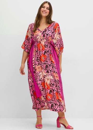 sheego loves miss goodlife Maxikleid - pink gemustert