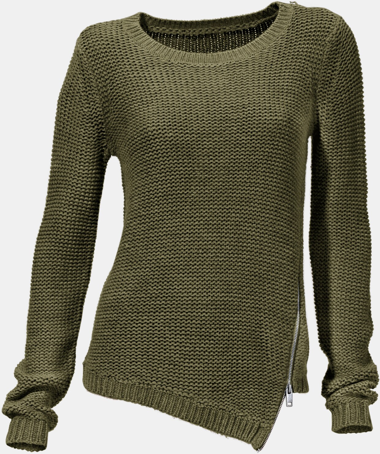 heine Rundhals-Pullover - oliv