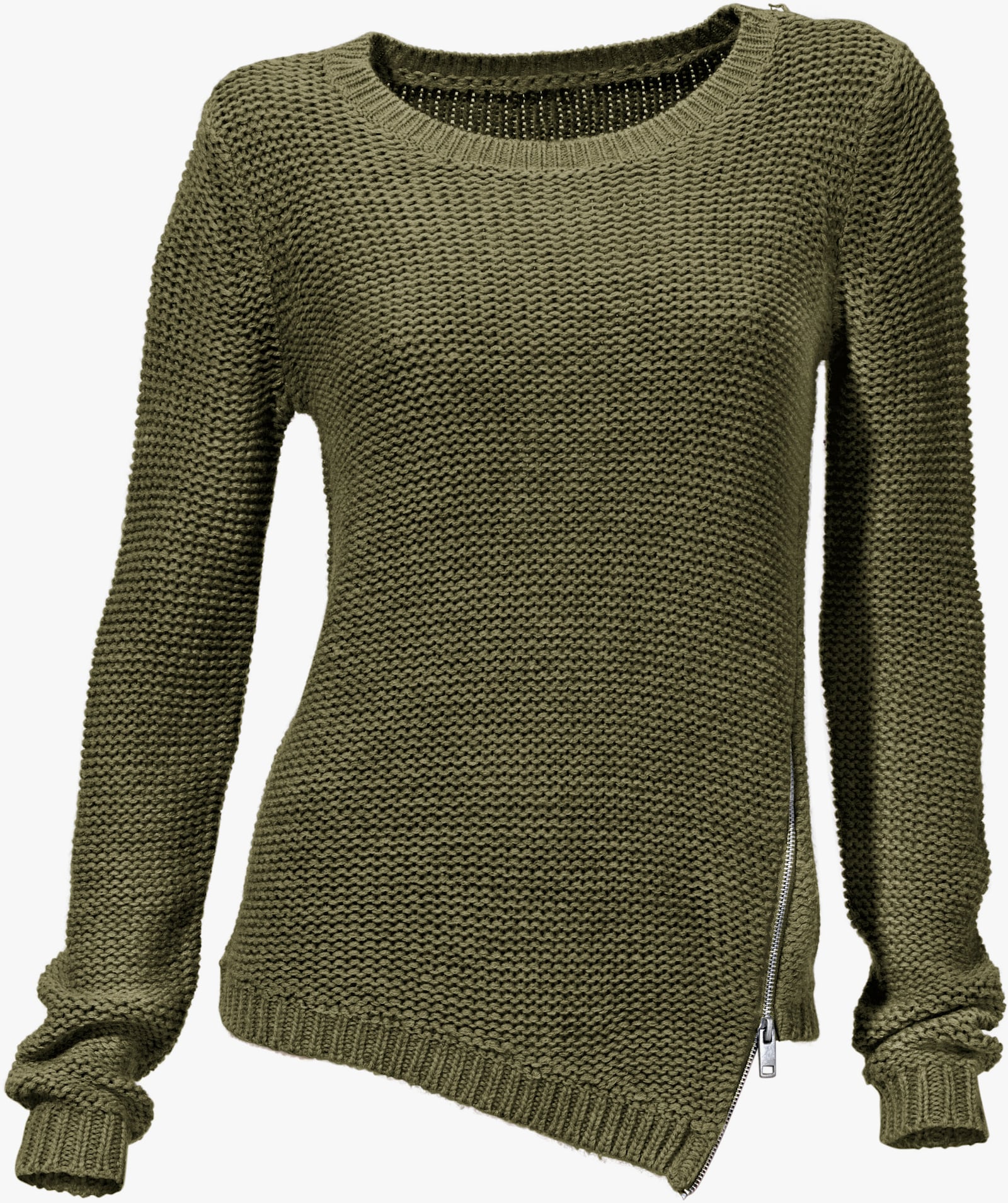 heine Gebirede pullover in asymmetrisch model - olijf