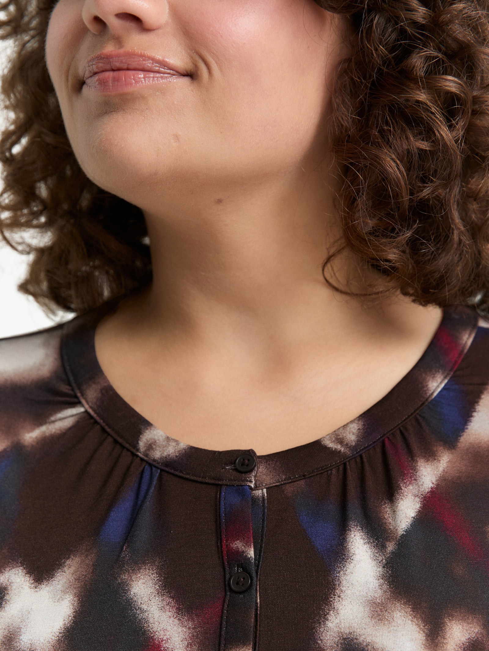 Langarmshirt - brown blurry argyle