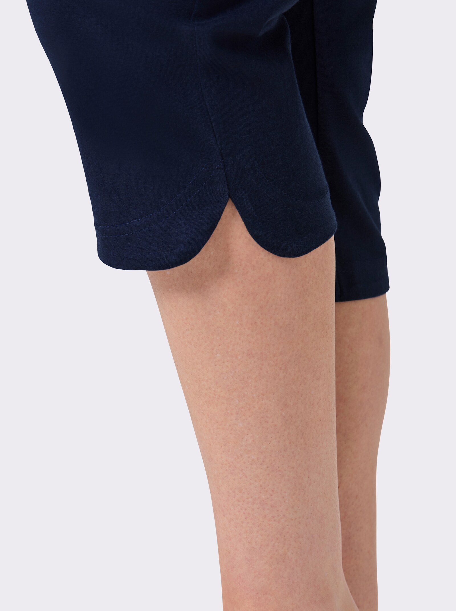 feel good Capri-Hosen - marine + grau-meliert