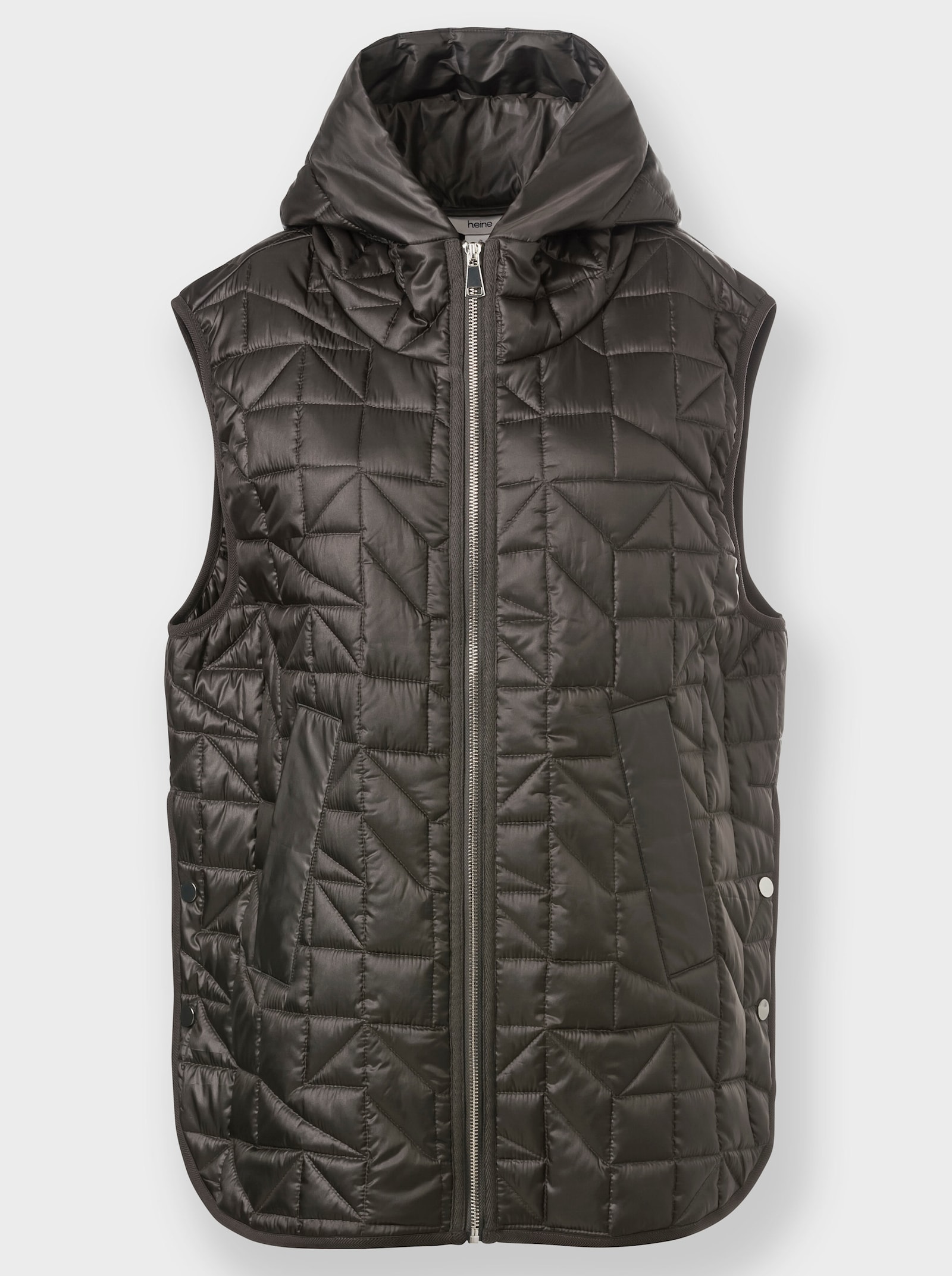 heine Steppweste mit knöpfbaren Seitenschlitzen - graphit