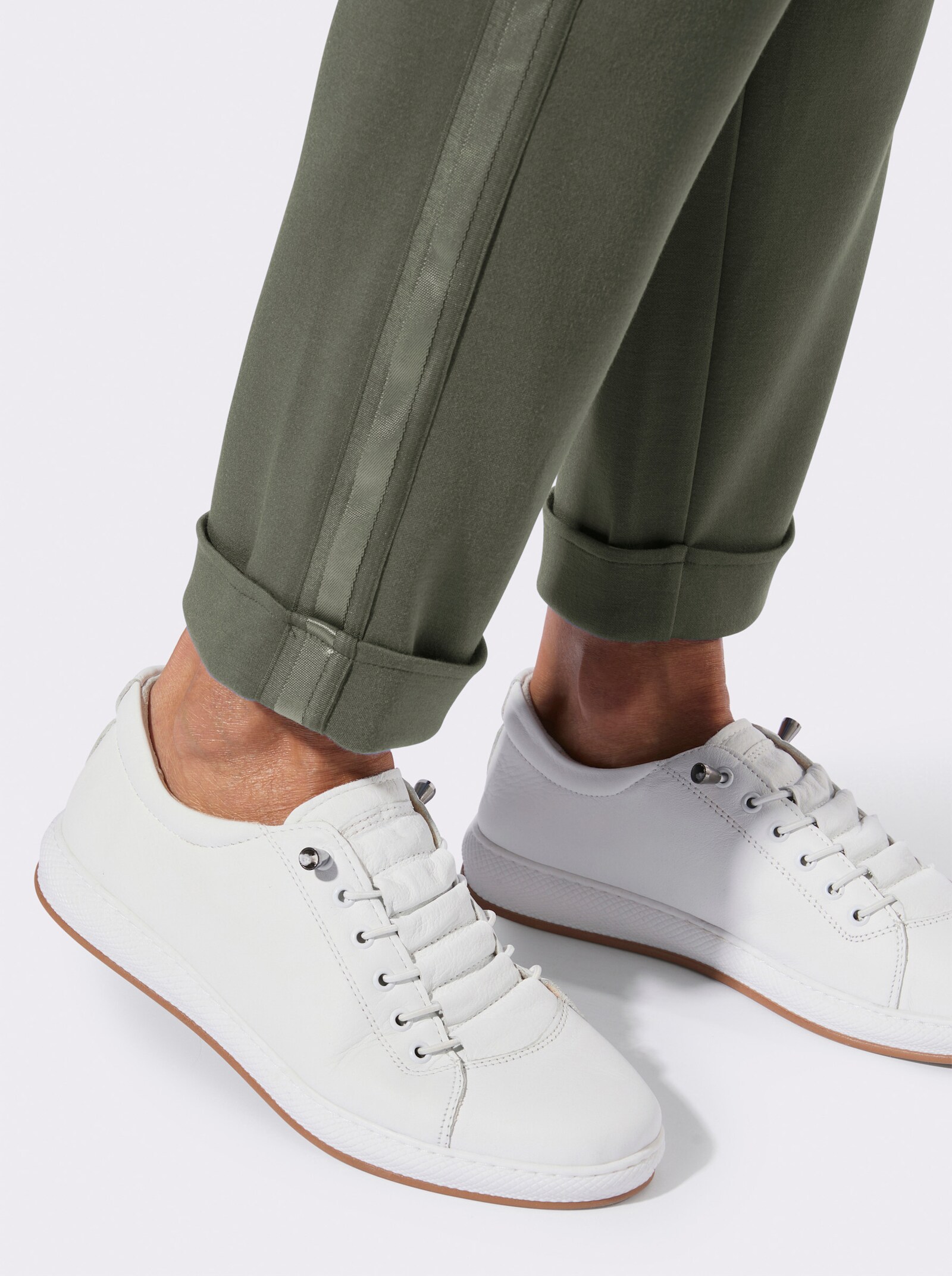 Jogg Pants mit Ripsband-Verzierung - khaki