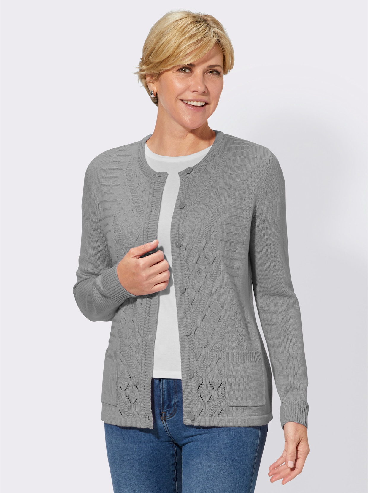 Pletený sveter - sivá