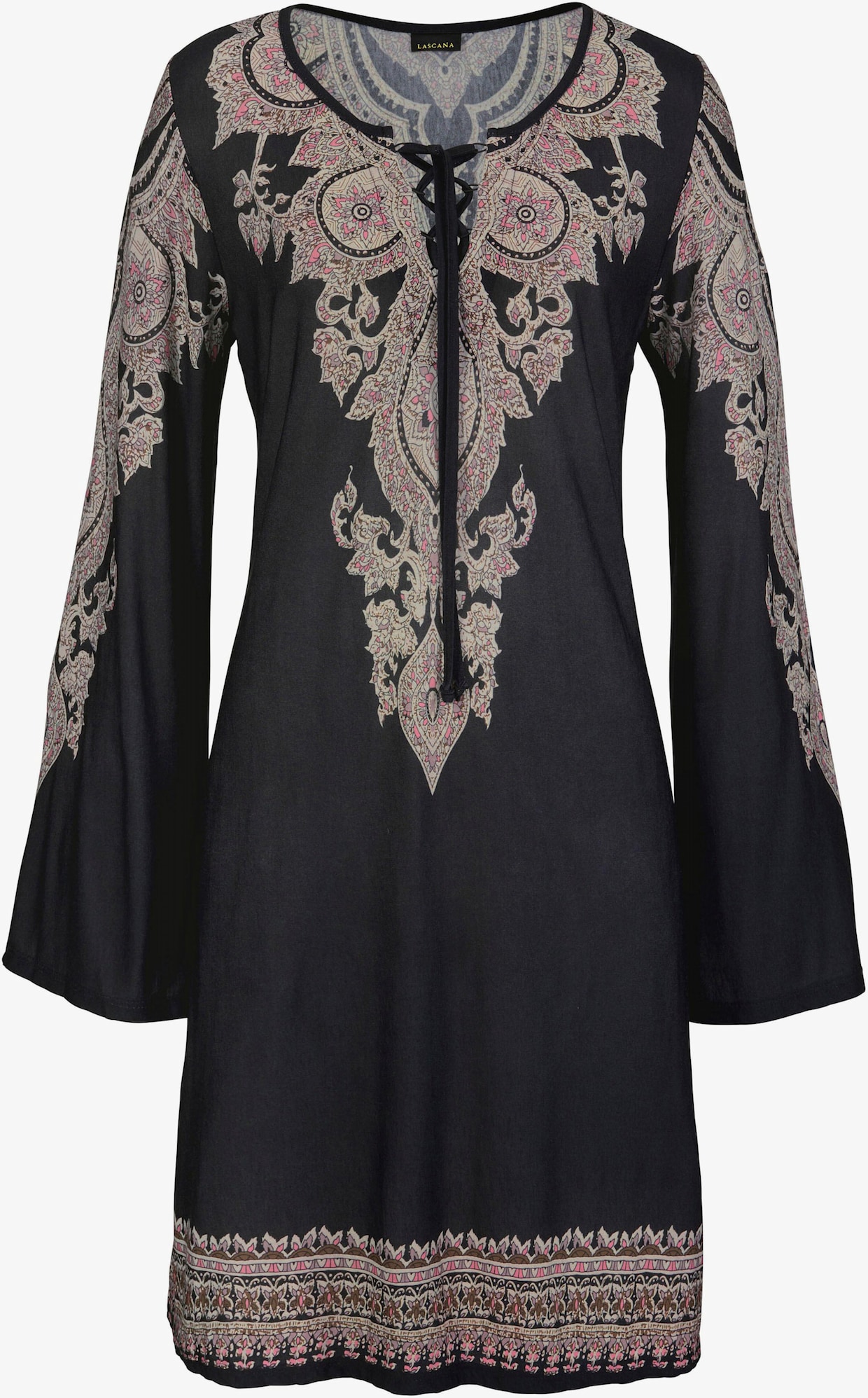 LASCANA Robe en jersey - noir imprimé