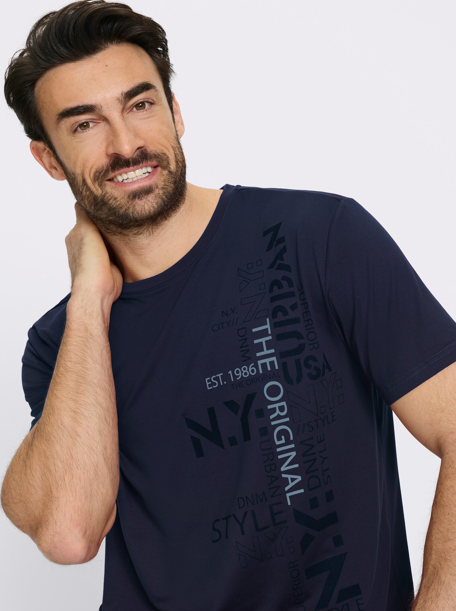 Catamaran Sports Funktionsshirt mit Schriftzug - marine-bedruckt