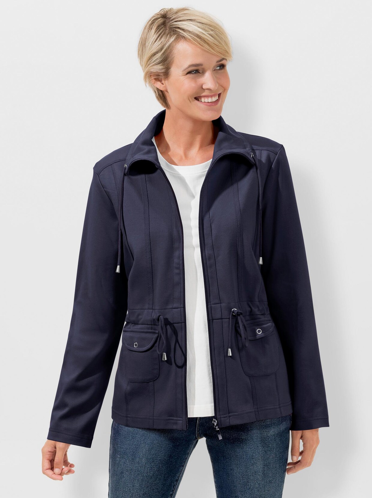 Sweatjacke - nachtblau