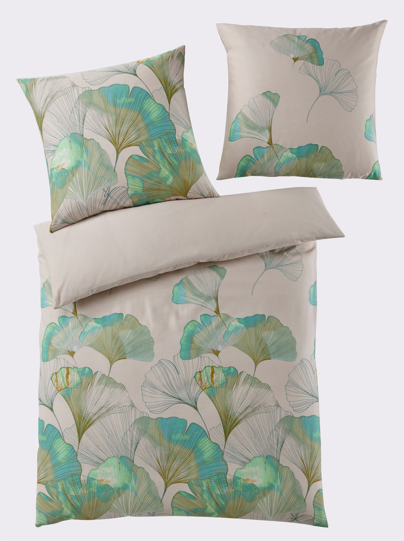 heine home Linge de lit - écru-vert imprimé