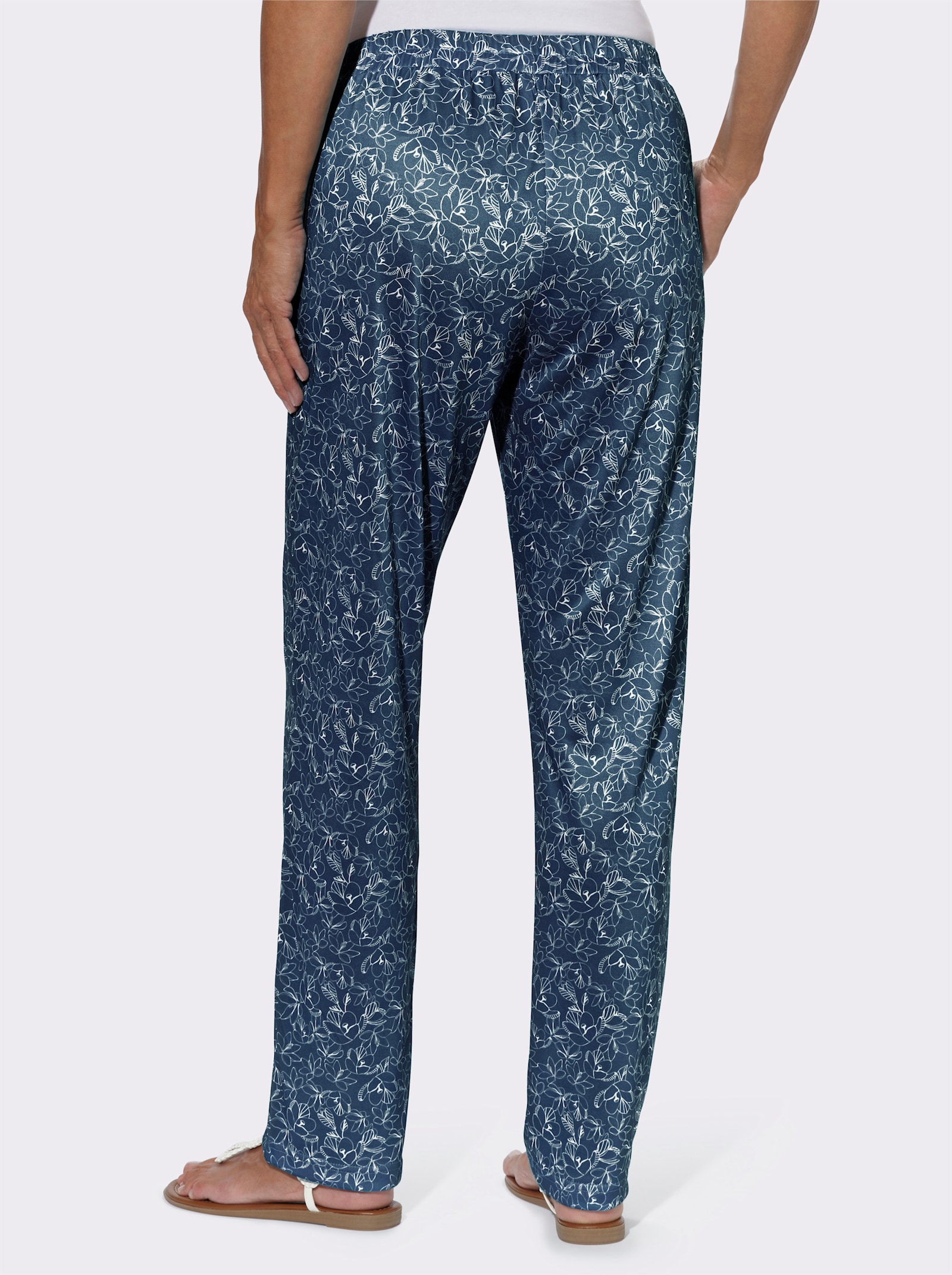 Jerseyhose mit dezentem Druck - marine-ecru-bedruckt