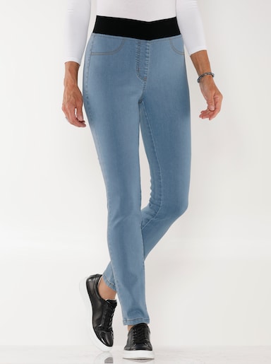 Jeans med resår - blue-bleached