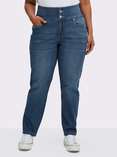 sheego High-waist-Jeans - blue-stone-washed