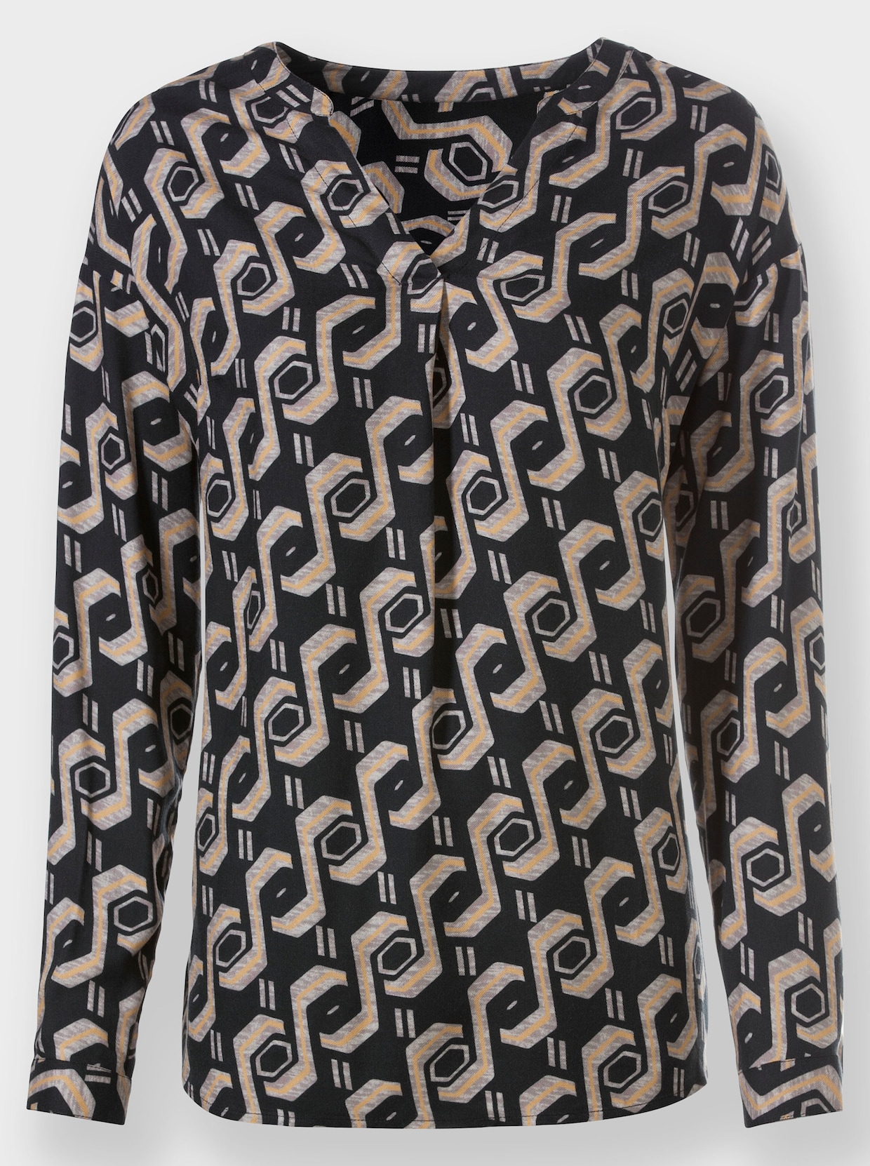 heine Blouse met lange mouwen - zwart geprint