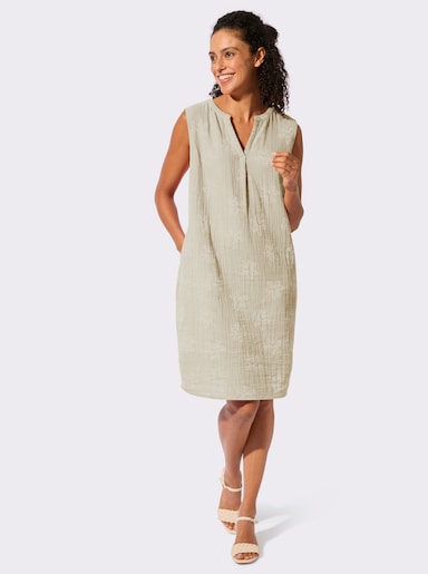 Baumwollkleid - sand-ecru
