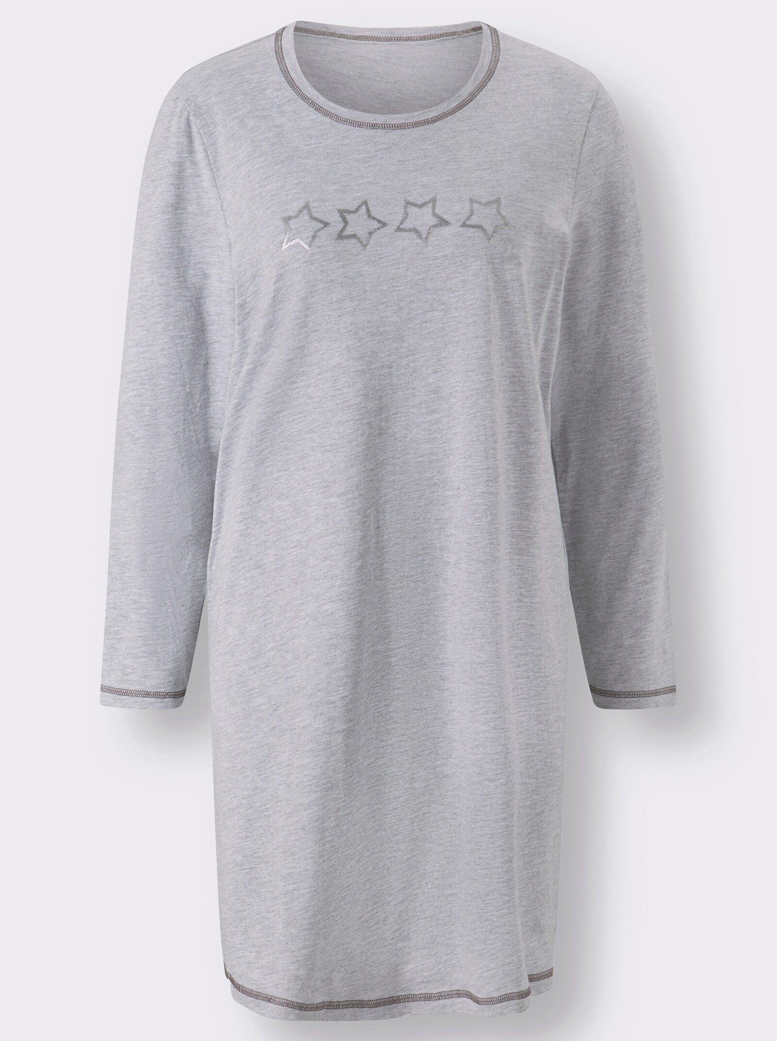 wäschepur Langarm Sleepshirts - grau + grau-gestreift