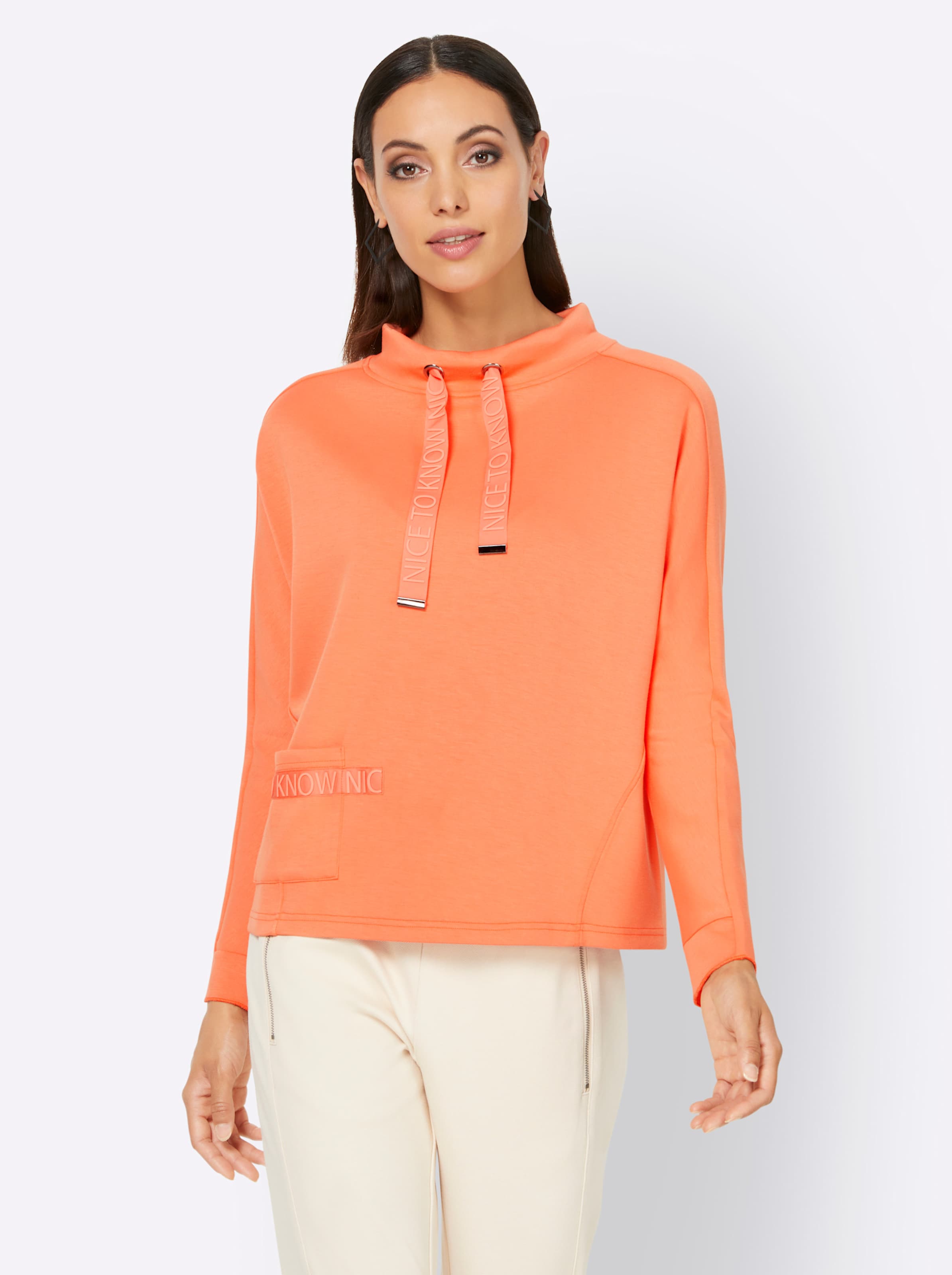 Farben Set günstig Kaufen-Sweatshirt in mandarine von heine. Sweatshirt in mandarine von heine <![CDATA[