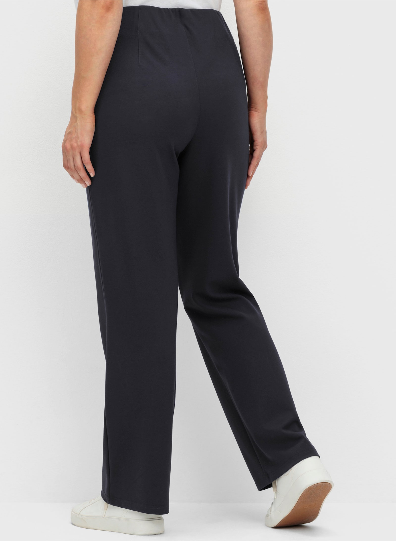 sheego Schlupfhose aus Interlock, gerade Form - tiefblau