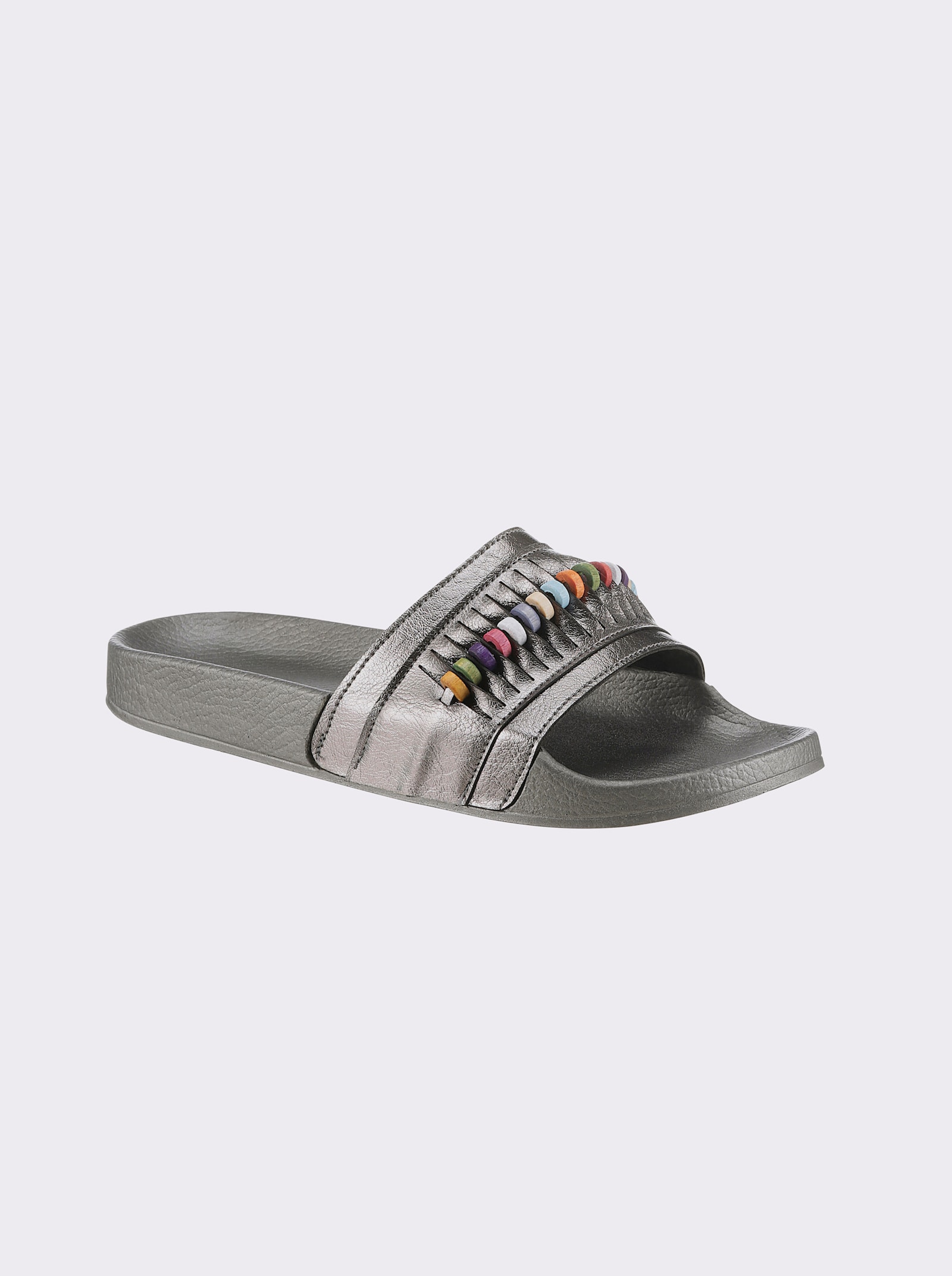 airsoft modern+ Slipper met meerkleurige applicatie - zilverkleur