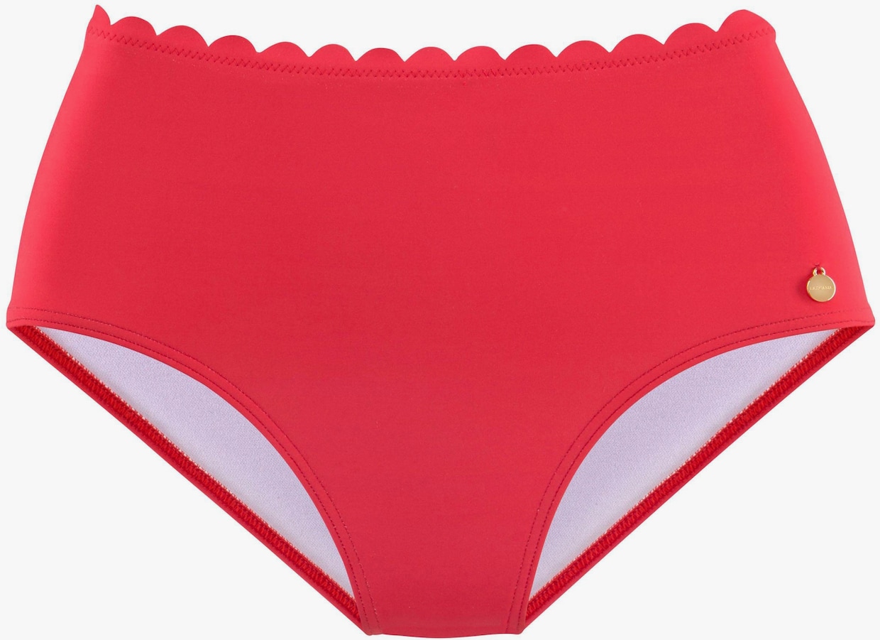 LASCANA Bas de maillot de bain taille haute - rouge