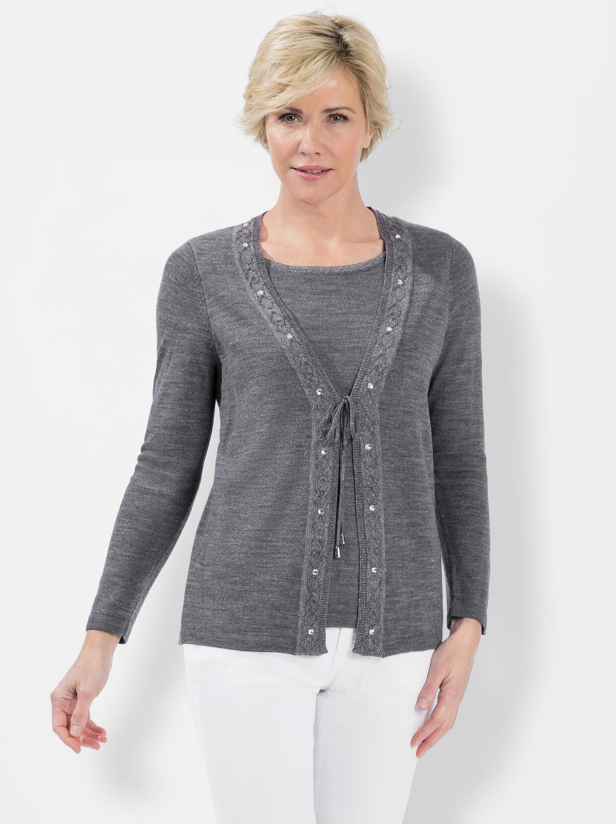 2-in-1-Pullover - anthrazit