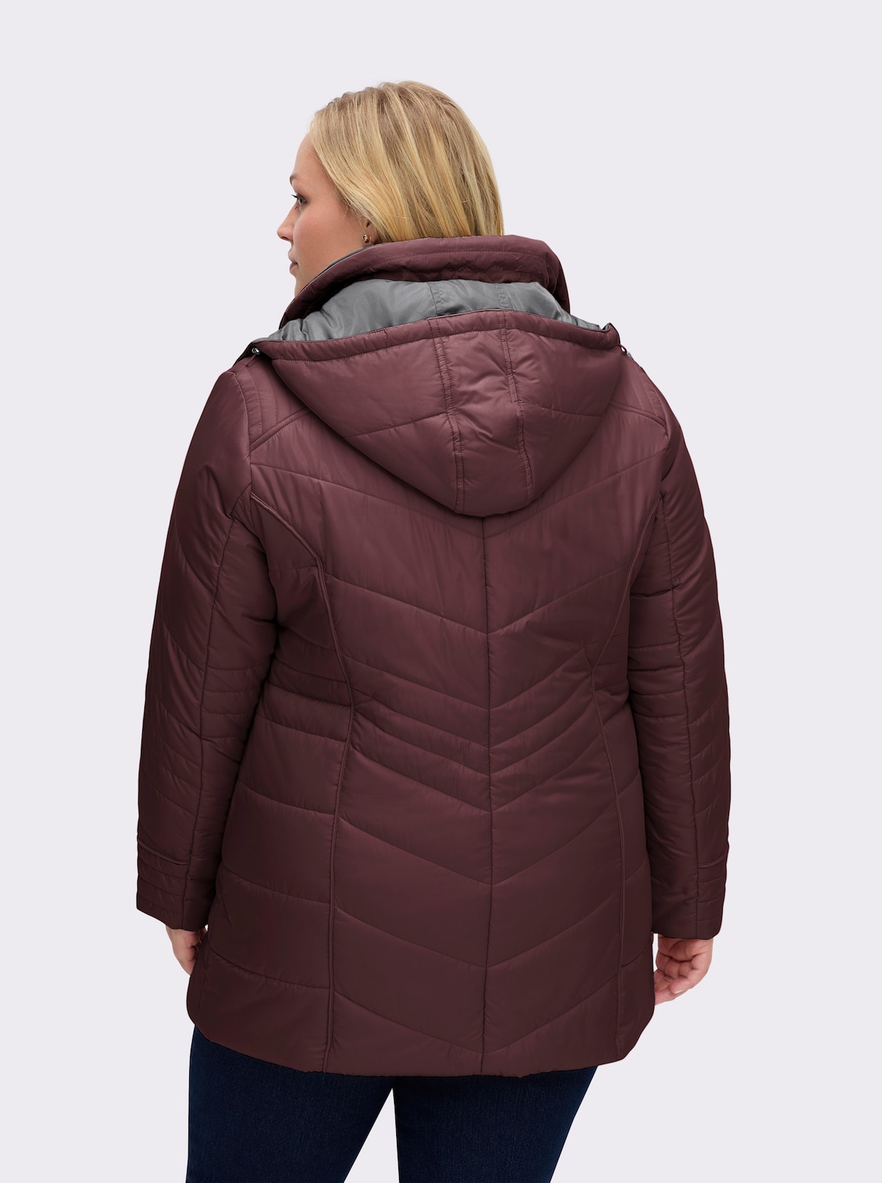 Steppjacke in Microfaser-Qualität, pflegeleicht - bordeaux