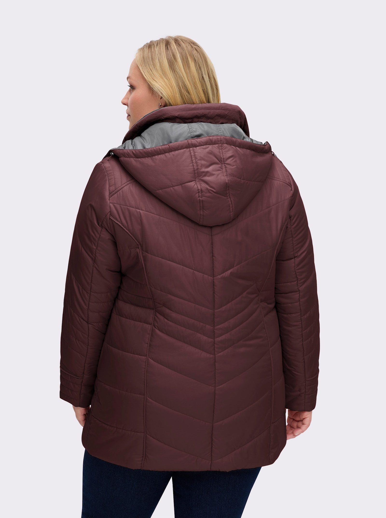 Steppjacke in Microfaser-Qualität, pflegeleicht - bordeaux