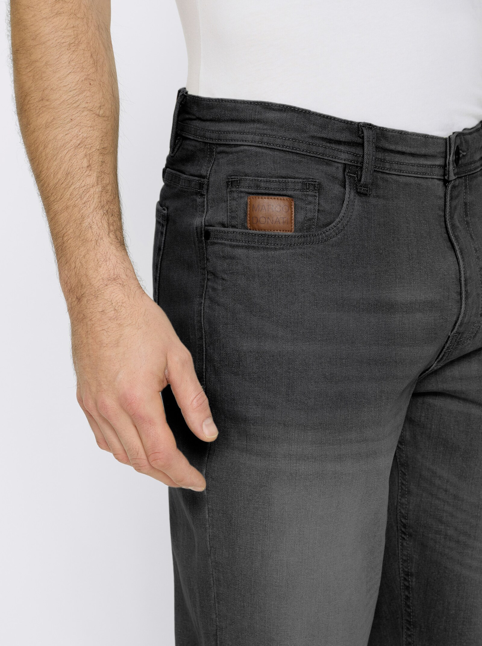 Marco Donati 5-Pocket-Jeans mit kontrastfarbenen Nähten - black denim