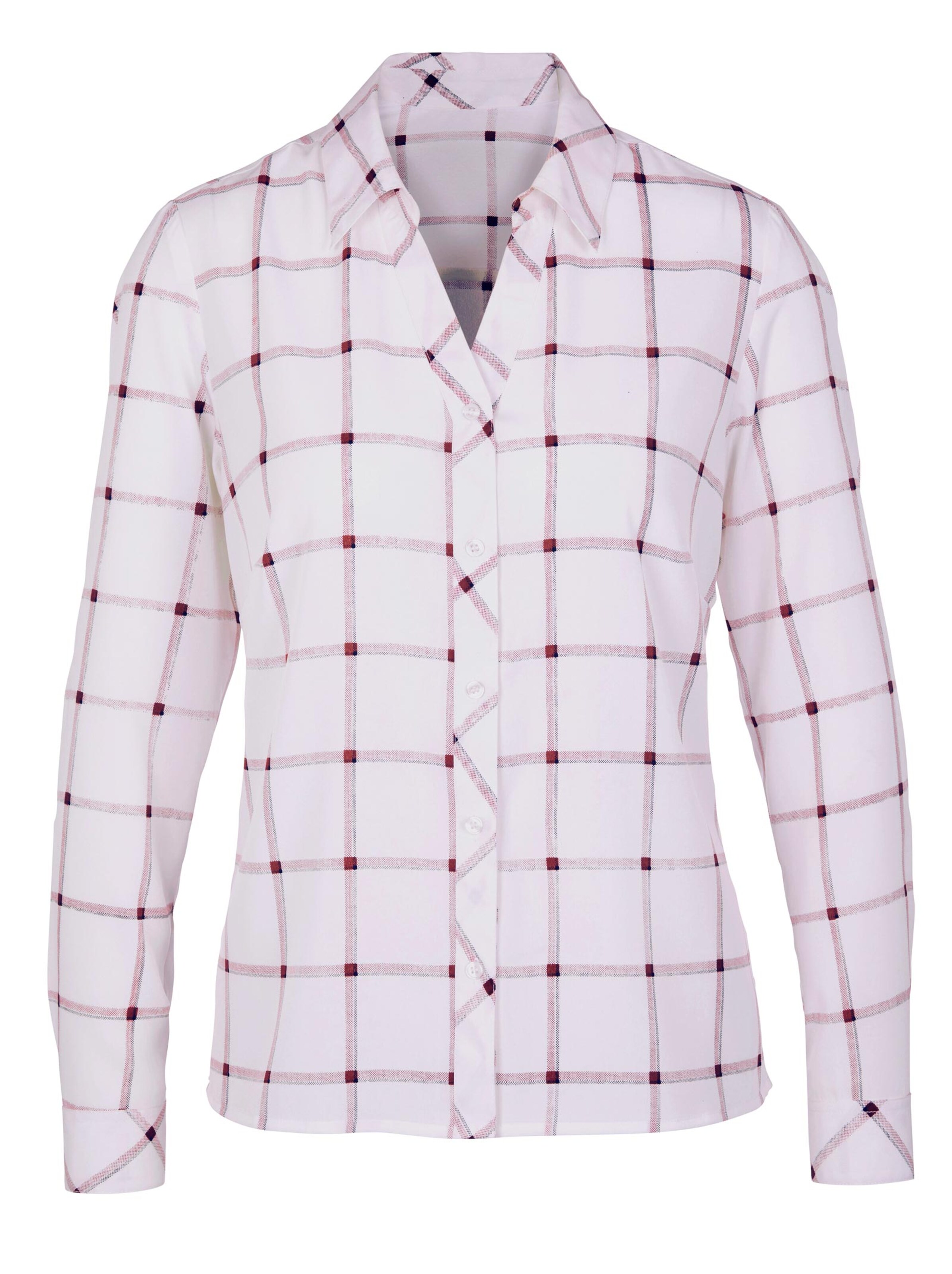 Bluse - ecru-kariert