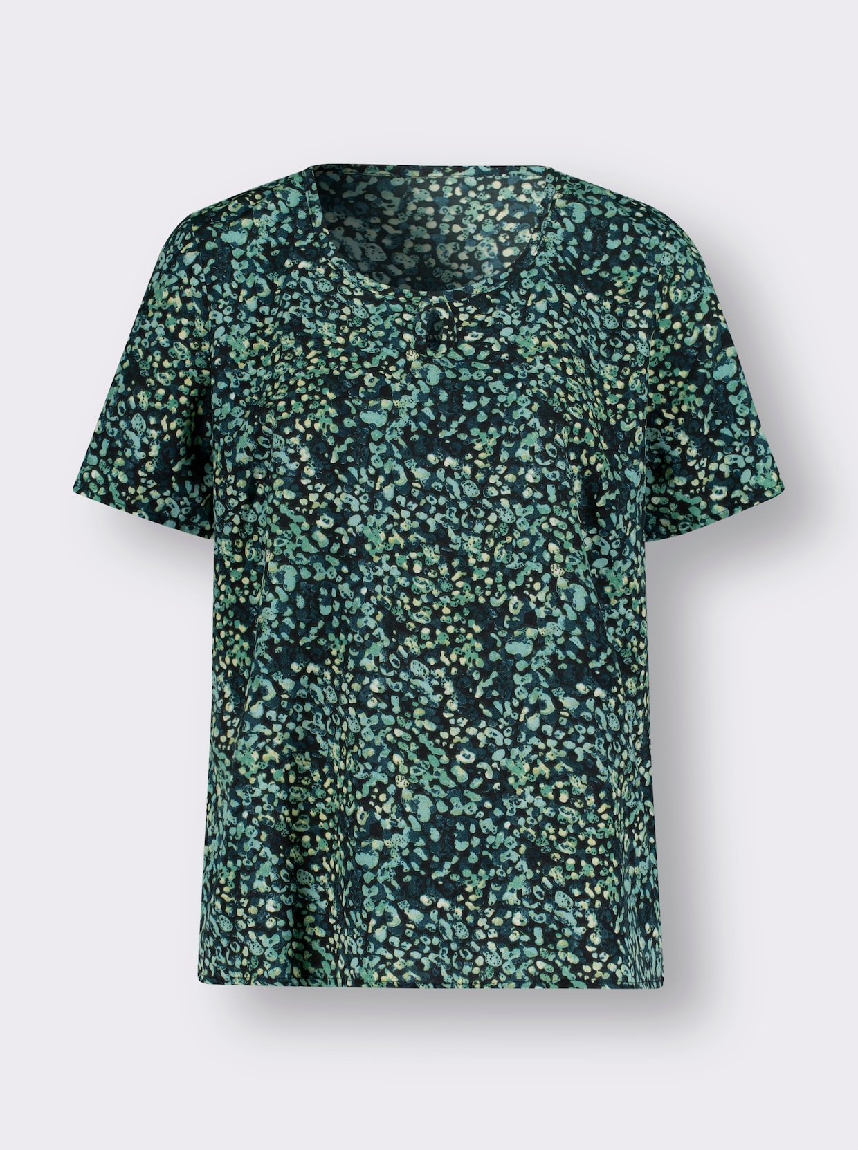 Comfortabele blouse - smaragdgroen gedessineerd