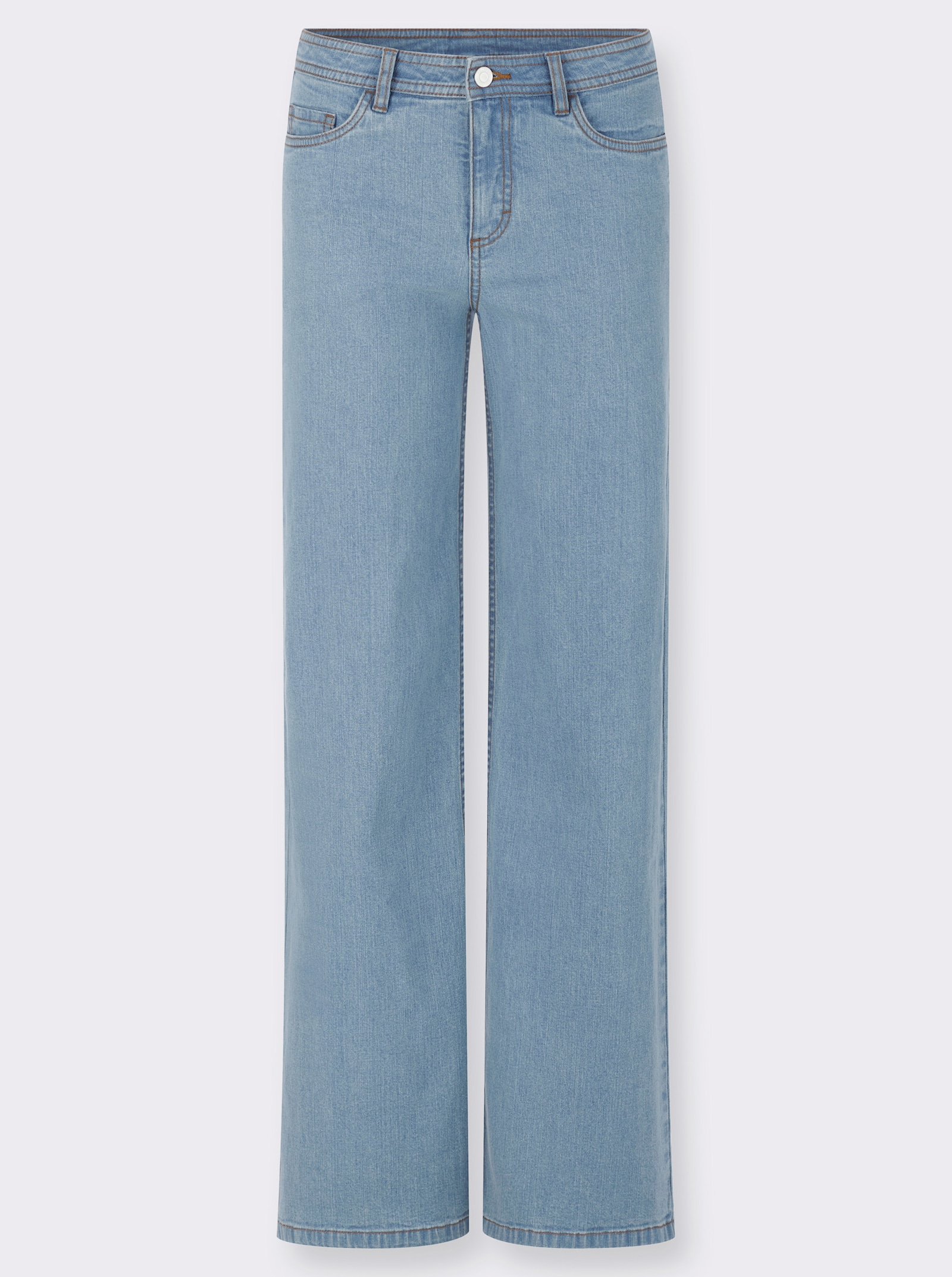 5-Pocket-Jeans mit Kontrastnähten - blue-bleached