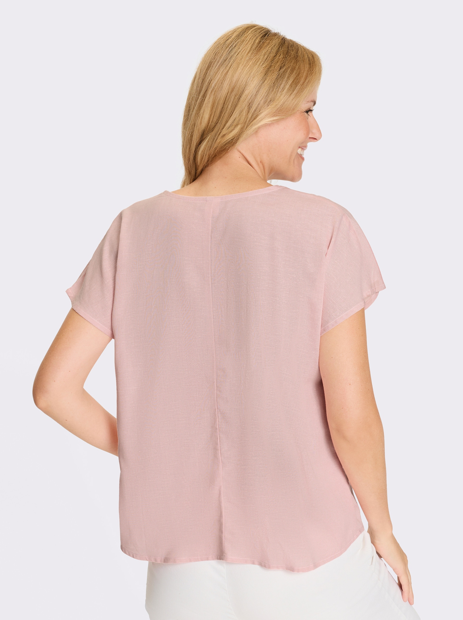 Schlupfbluse mit Falte vorne - hortensie