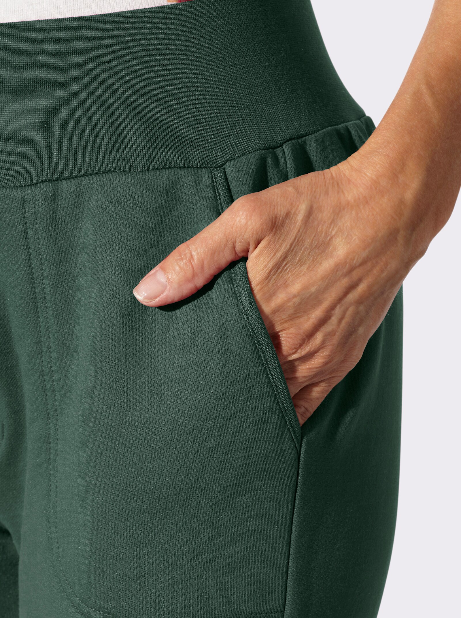 Jerseyhose mit angerauter Innenseite - moos