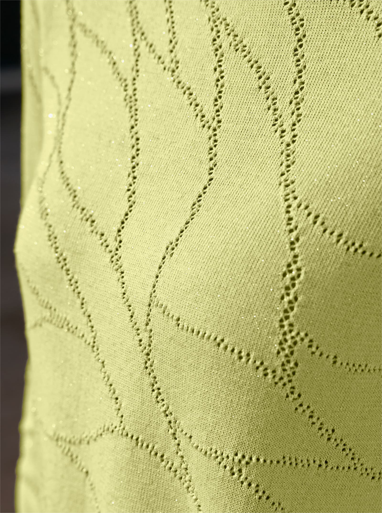Ajourpullover mit Glanzgarn - pistazie