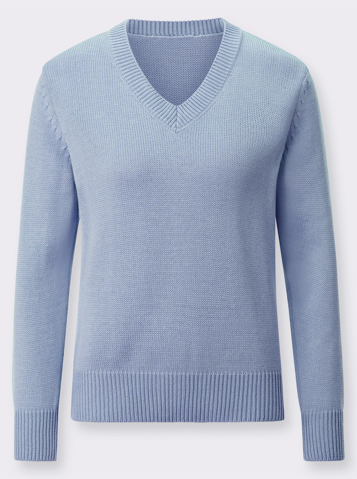 V-Ausschnitt-Pullover - eisblau