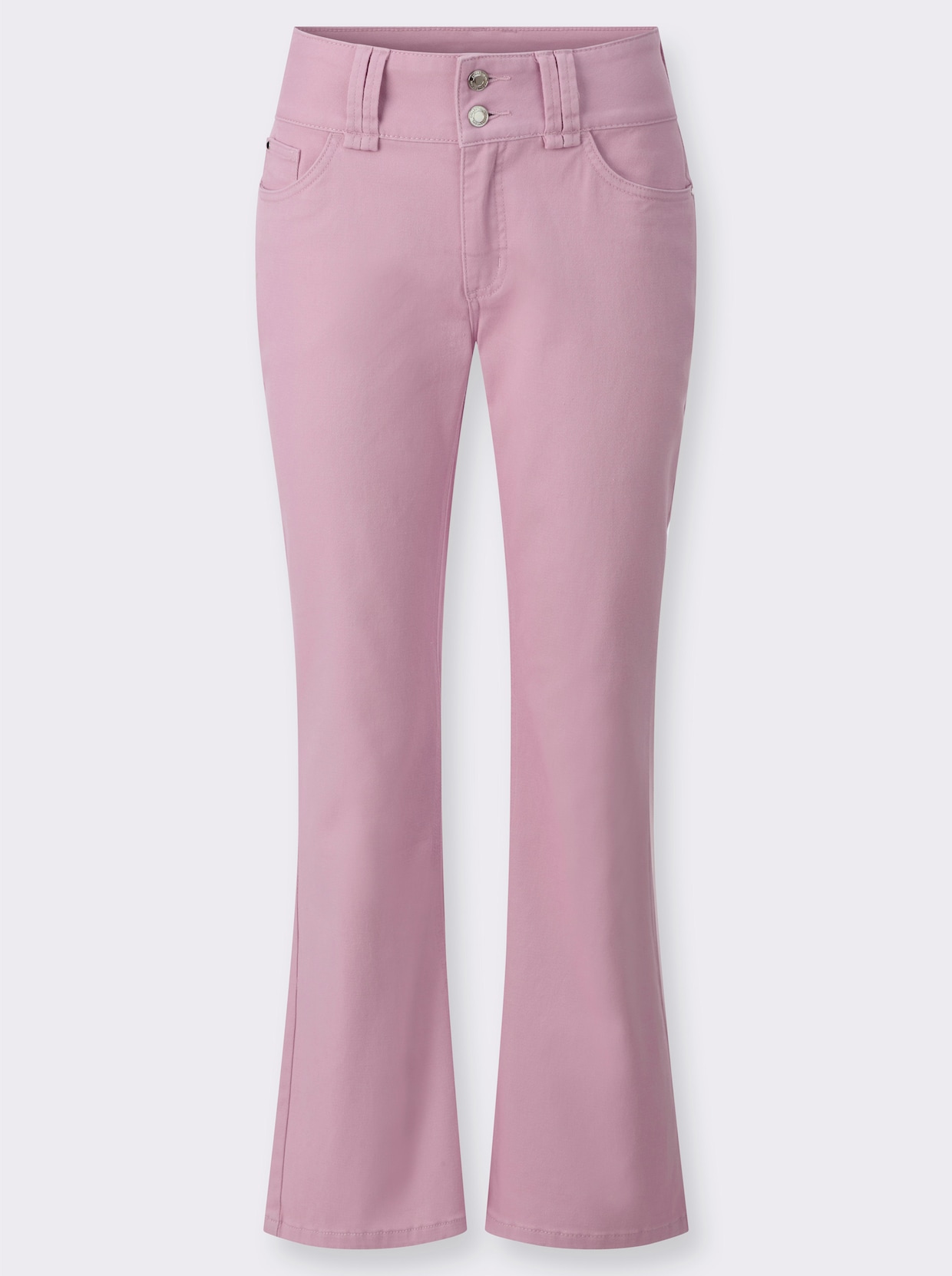 Bootcut-Jeans mit hoher Taille - rosé
