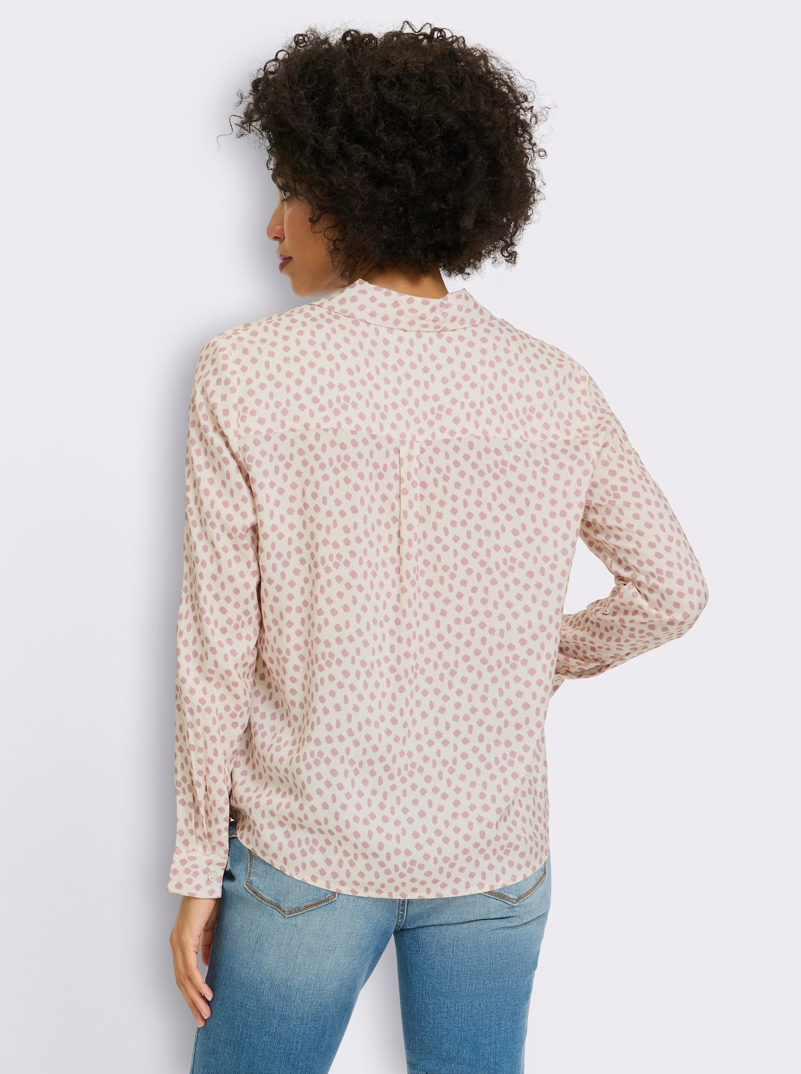 heine Hemdbluse mit Tupfenmuster - champagner-hortensie-bedruckt