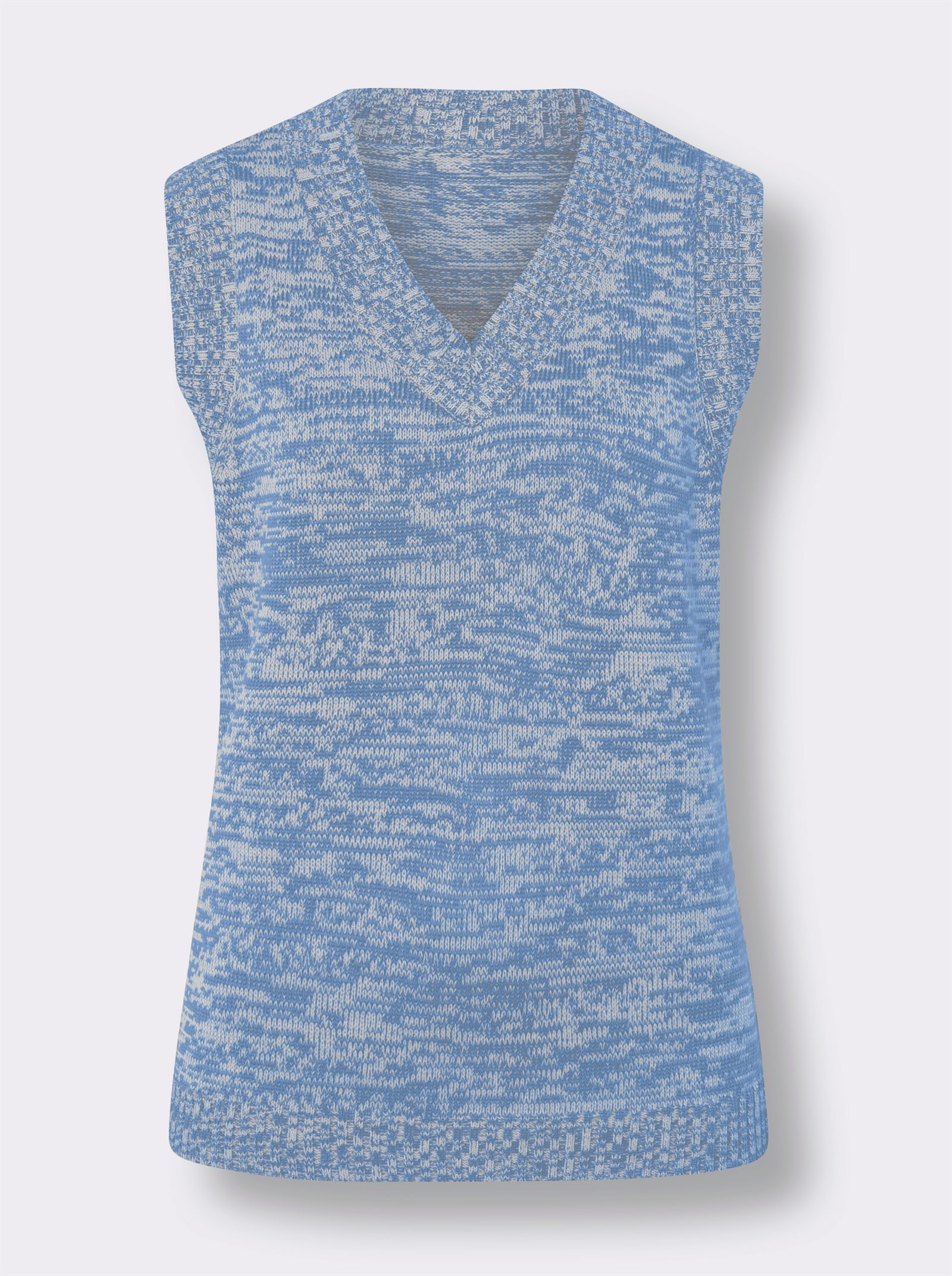 Pullunder in Melange-Qualität - mittelblau-meliert