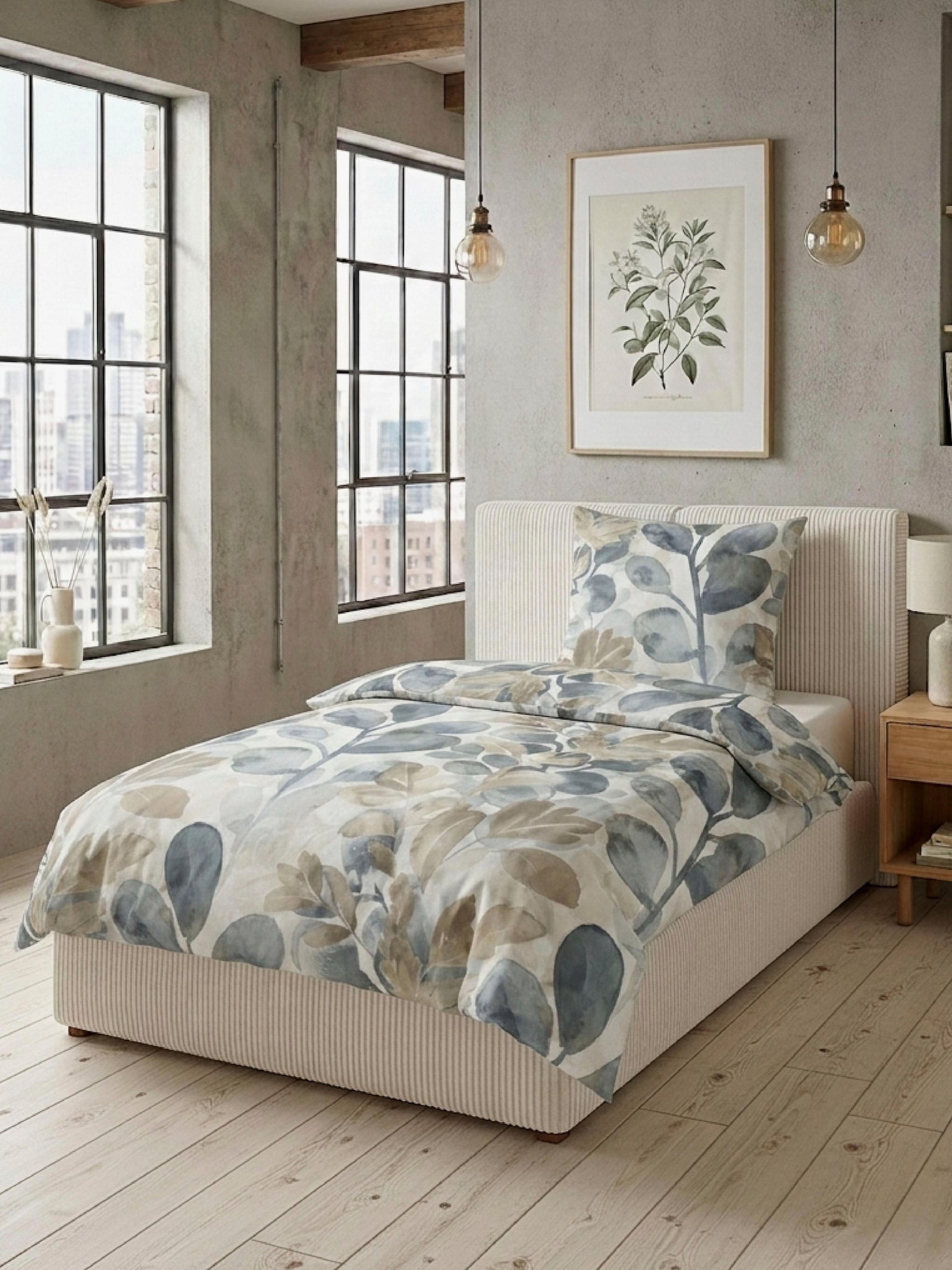 Biberna Bettwäsche - beige-bedruckt