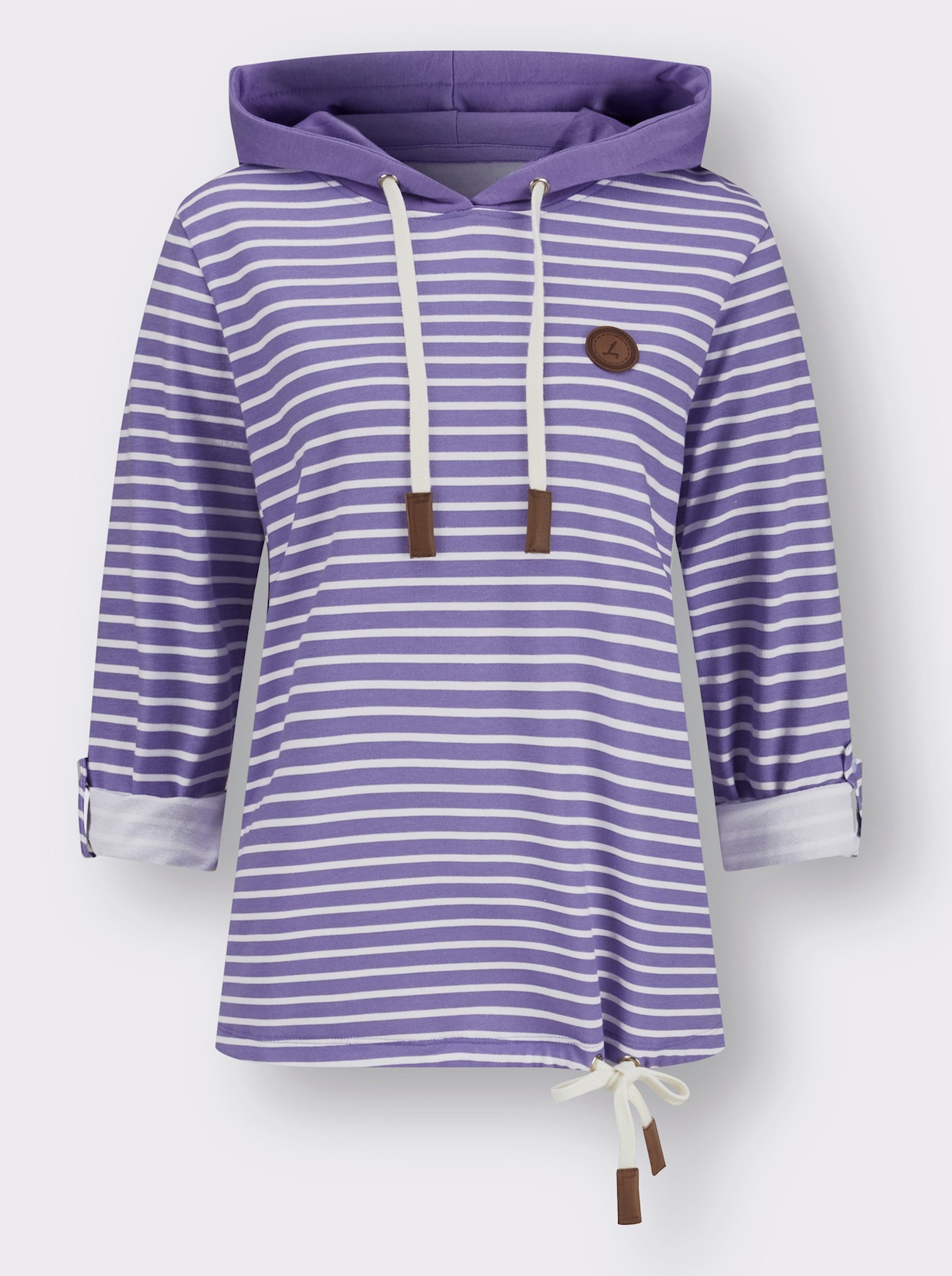 Sweatshirt - lavendel-ecru-geringelt