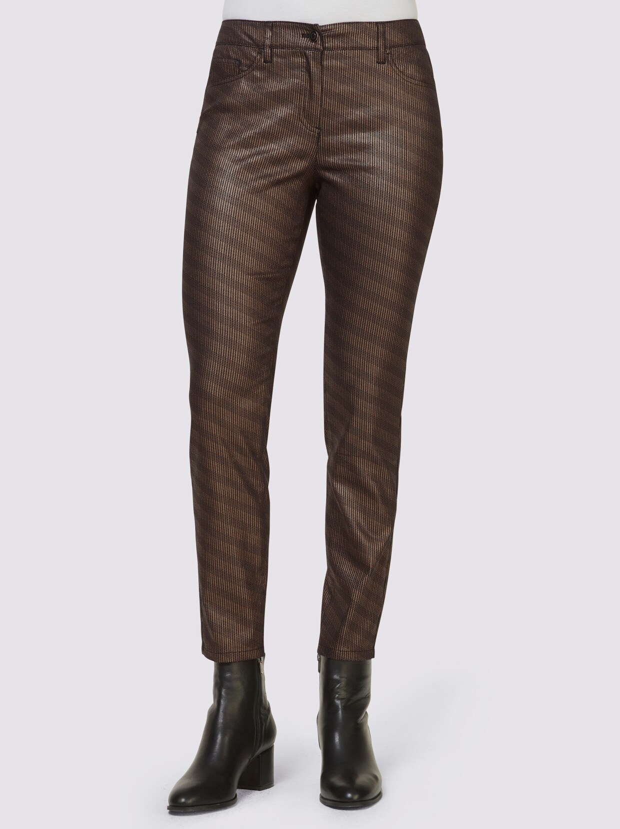 heine Push-up-Hose - kupferfarben-schwarz-bedruckt