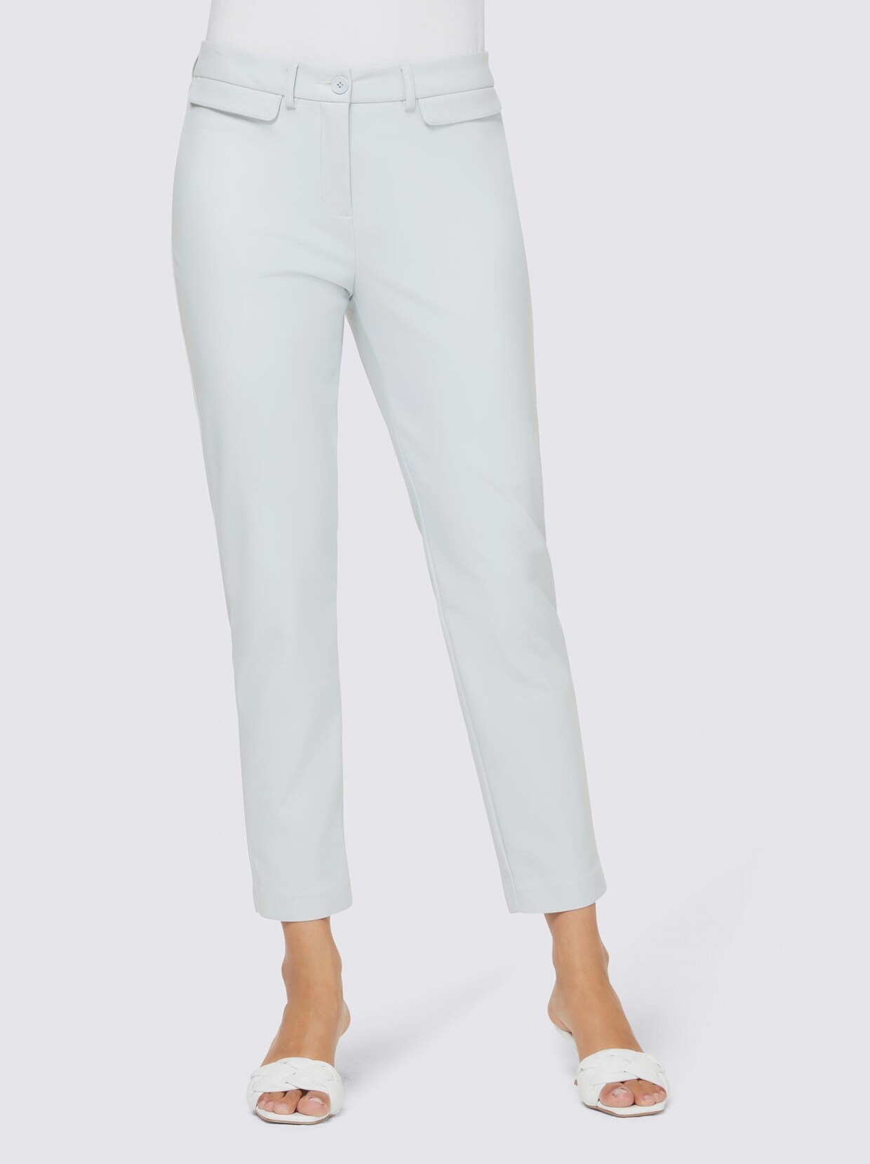 Ashley Brooke Lederimitat-Hose - hellblau