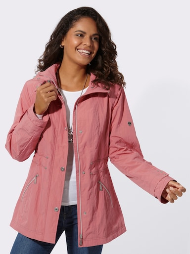 Outdoorjacke mit knöpfbarer Innentasche - flamingo