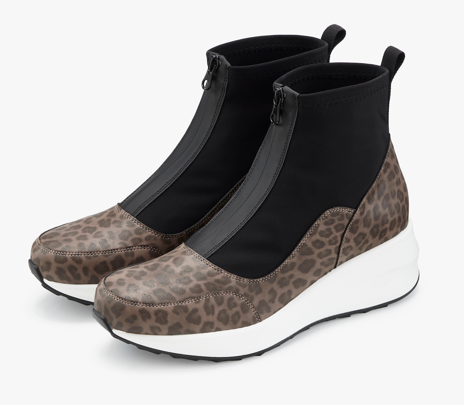 LASCANA Stiefelette - leo/schwarz