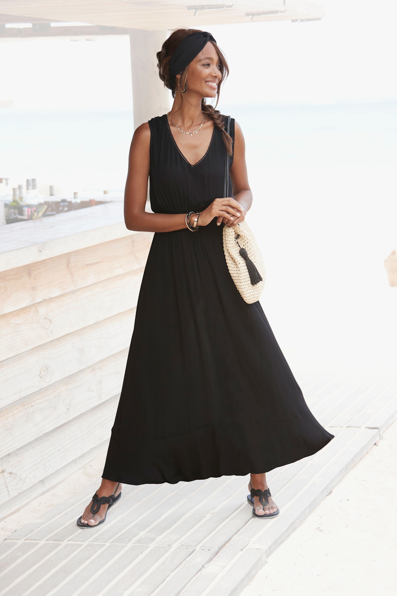 s.Oliver Robe longue - noir