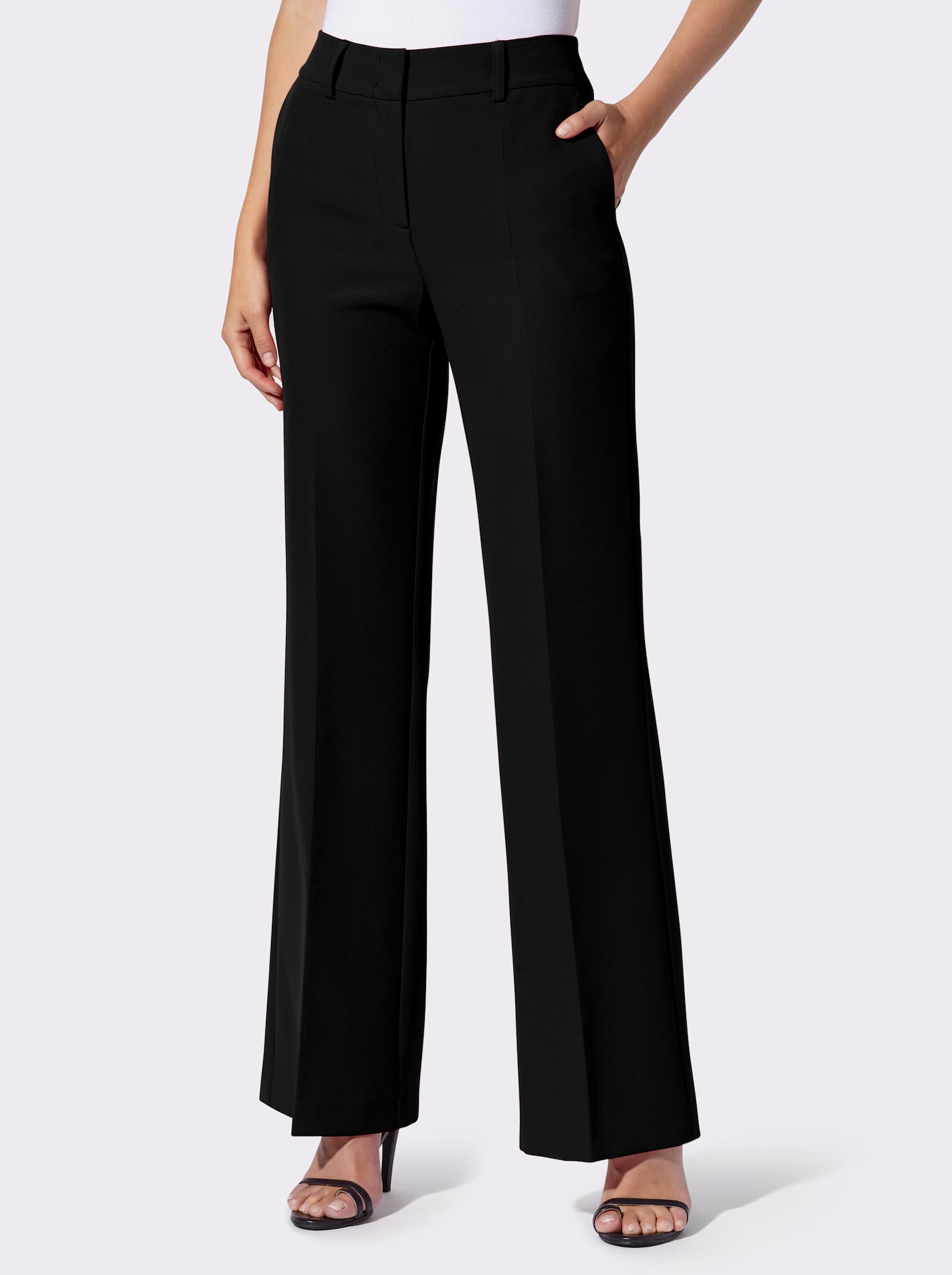 heine Marlene-Hose mit breitem Bund - schwarz