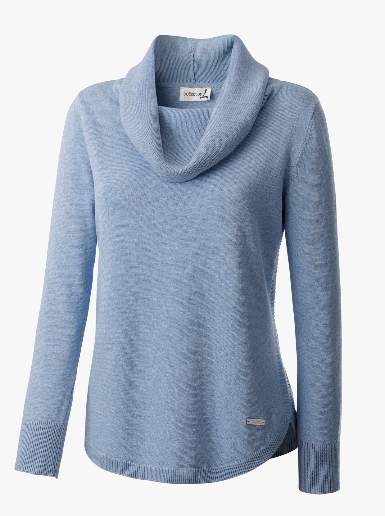 Rollkragenpullover - bleu-meliert